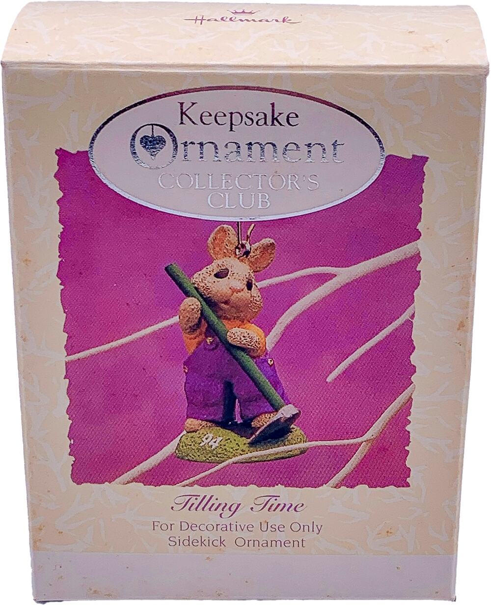 1994 Hallmark Keepsake Ornament Collector's Club TILLING TIME Bunny in Mint Box